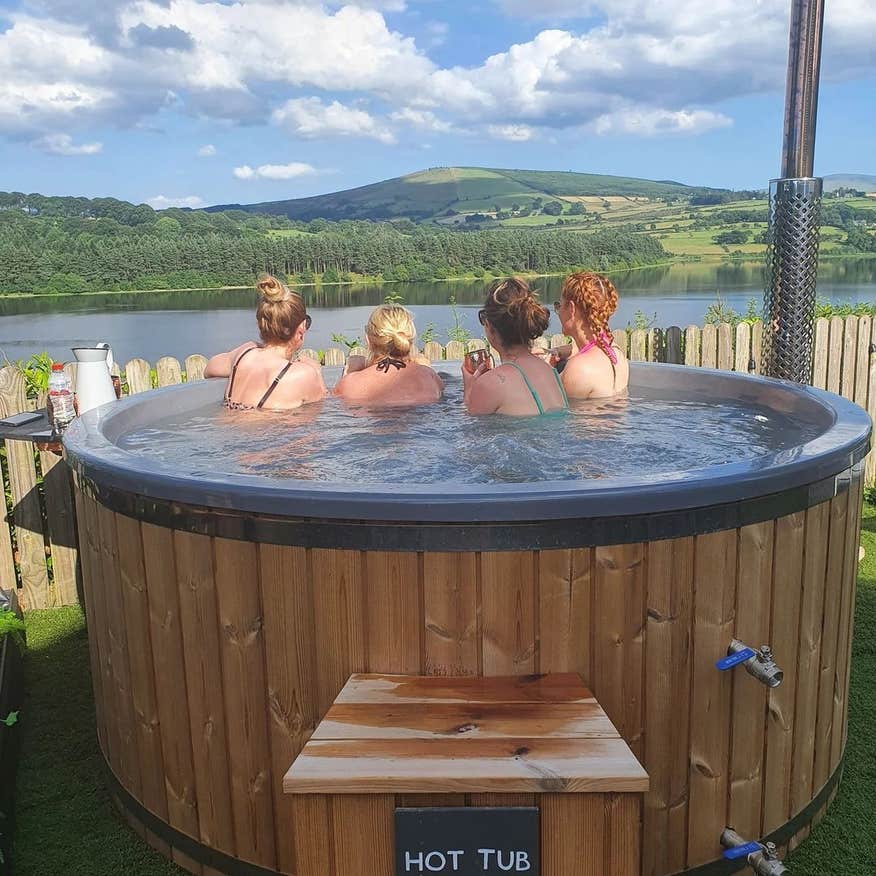 Women in the outdoor hot tub at Rise Nordic Spa in County Wicklow